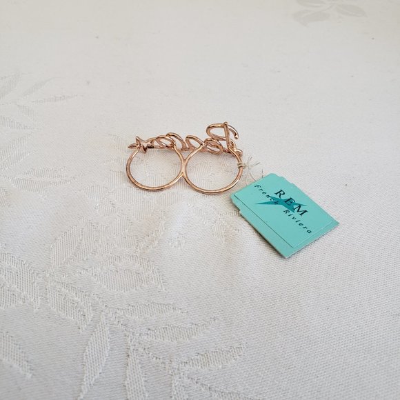 10kt Rose gold over 925 Sterling Silver. PEACE double ring REM French Riviera - Picture 8 of 8